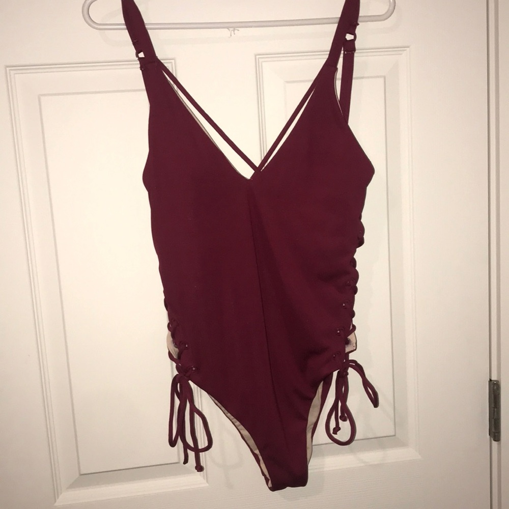 Burgundy one piece from LA Hearts by Pacsun